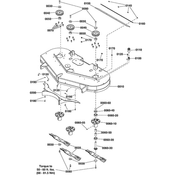 Snapper ZTX275 2691459-00 Housing, Arbors & Blade Group