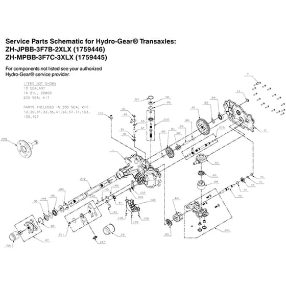 Snapper ZTX275 2691712-00 Transaxle Service Parts