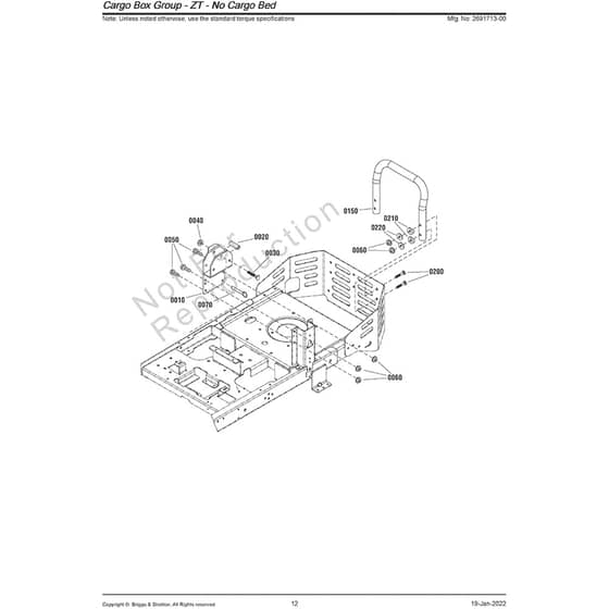 Snapper ZTX350 2691713-00 Cargo Box Group