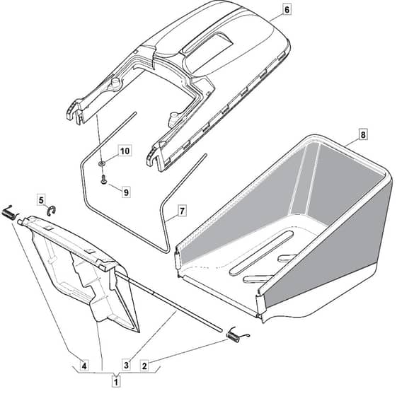 MLF 4810 RPD - 2009 - 294489033/MFR - Mountfield Rotary Mower Grass Bag Diagram