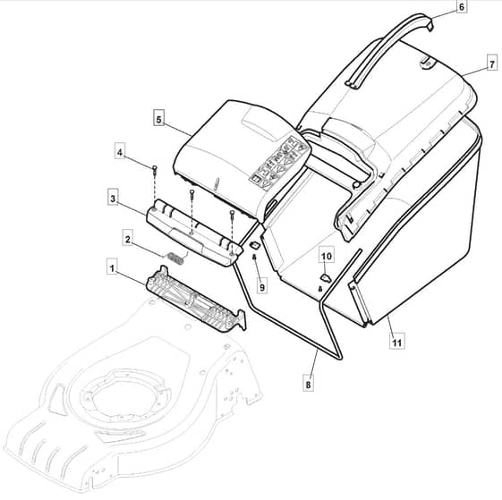 S460 PD - 2012-2013 - 295486023/MFR - Mountfield Rotary Mower Grass Bag Diagram
