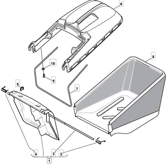 M484 R - 2008-2010 - 292505043/UM8 - Mountfield Rotary Mower Grass Bag Diagram