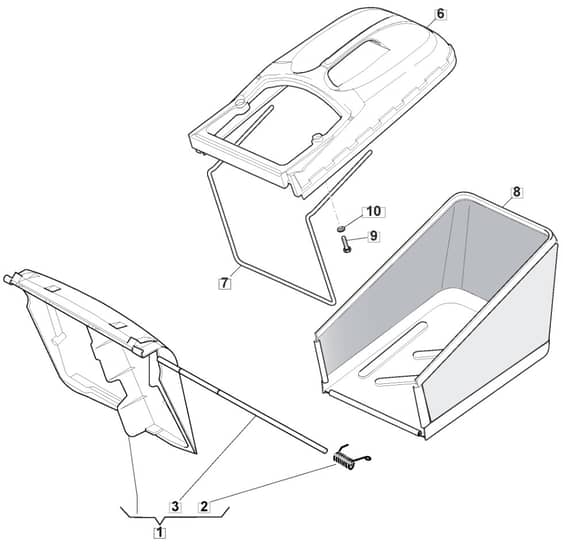 ML5060 PD - 2009 - 295505138/IM9 - Mountfield Rotary Mower Grass Bag Diagram