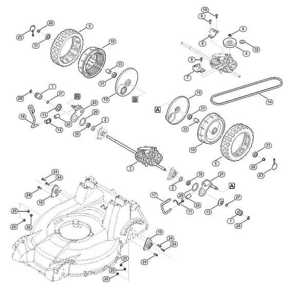 Genuine Stihl RM756.0 GS / E - Rear height adjustment, drive