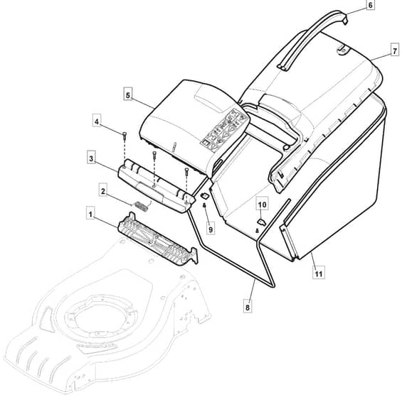 MLM 1800 - 2013 - 295486674/CAS - Mountfield Rotary Mower Grass Bag Diagram