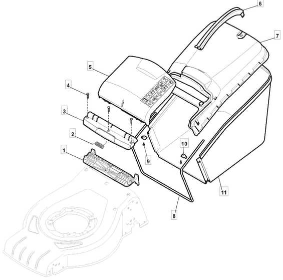 S460 PD - 2013-2014 - 295486223/MFR - Mountfield Rotary Mower Grass Bag Diagram