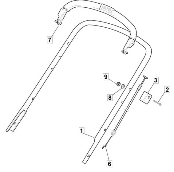 HP470 - 2007 - 299174628/BQ - Mountfield Rotary Mower Upper Handle Diagram