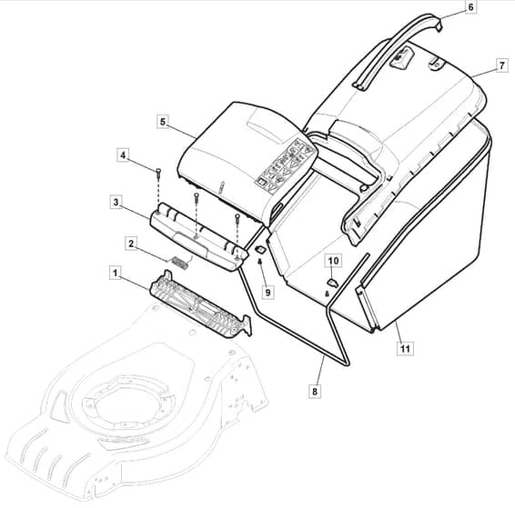 S42 HP Li - 2016 - 295431003/M16 - Mountfield Rotary Mower Grass Bag Diagram
