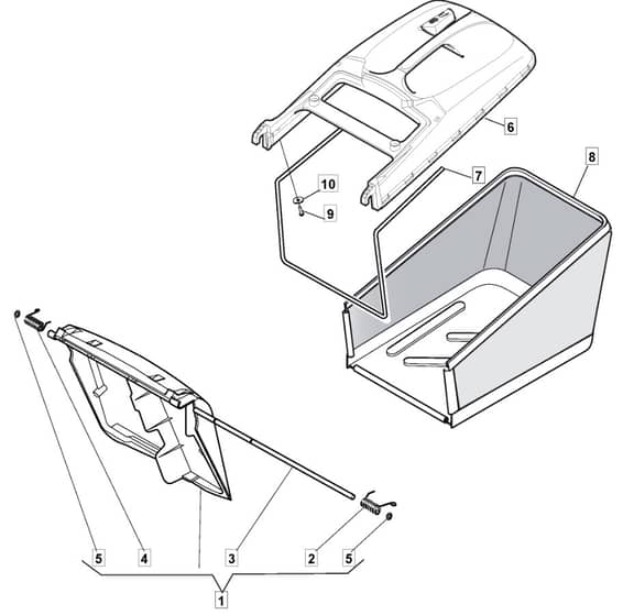 S461 PD ES - 2010-2014 - 299482643/M10 - Mountfield Rotary Mower Grass Bag Diagram