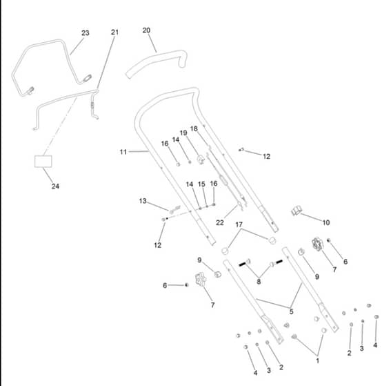 Hayter Osprey 46 - 611A (400000000 - 999999999) - Handle Bar - Controls Assembly