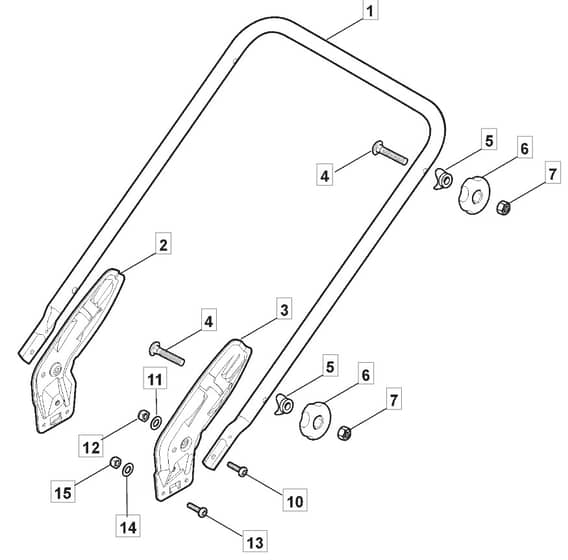 HW460 PD - 2010 - 299486823/AXL - Mountfield Rotary Mower Lower Handle Diagram