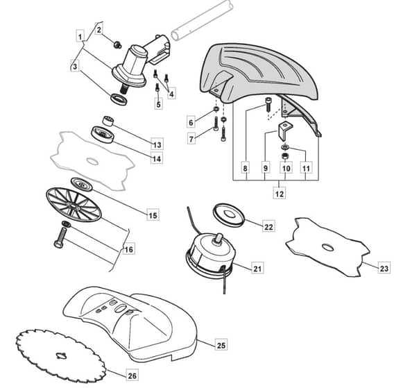 MB 4302 - 2010-2012 - 281621003/MO9 - Mountfield Brushcutter Gear Head Diagram