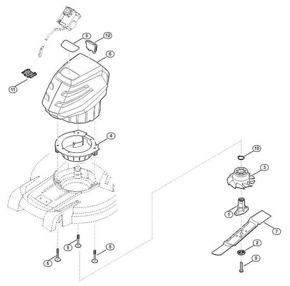 Genuine Stihl RMA448 1 TC / D - Engine, blade