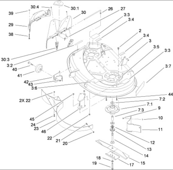 Hayter RT380H - 135E (135E280000001 - 135E280999999) - 38 Inch Deck Assy