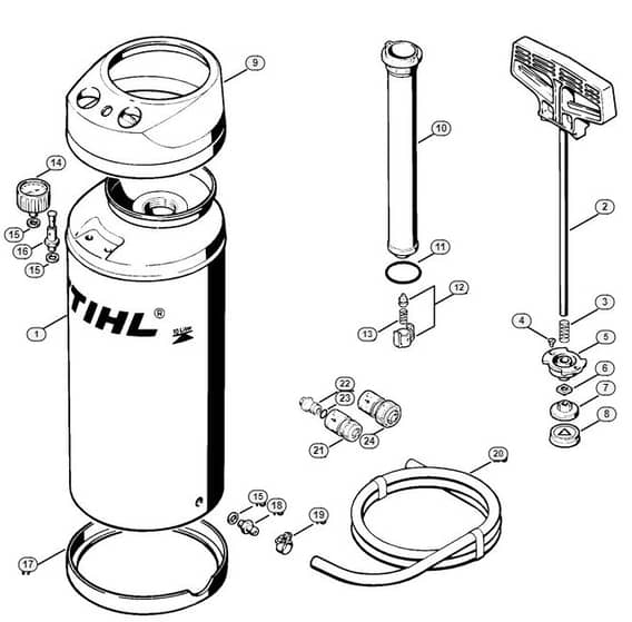 Genuine Stihl TS460 / W - Pressurized water tank