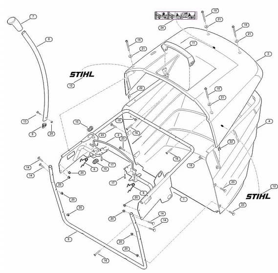Genuine Stihl RT5097.1 / N - Grass catcher bag