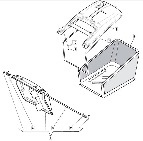 S461 PD - 2010-2011 - 299482143/M10 - Mountfield Rotary Mower Grass Bag Diagram
