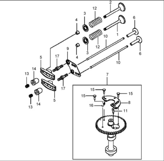 Hayter 21 Inch Heavy Duty - 455E (455E290000001 - 455E290999999) - Valve - Camshaft Assembly