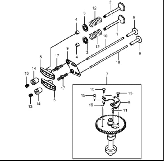 Hayter 21 Inch Heavy Duty - 455E (455E280000001 - 455E280999999) - Valve - Camshaft Assembly