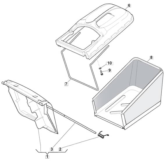 ML5590 PD - 2009 - 292155038/GI - Mountfield Rotary Mower Grass Bag Diagram