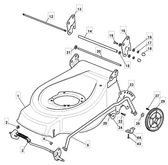 HW511 PD - 2008 - 294537043/UM8 - Mountfield Rotary Mower Height Adjusting Diagram