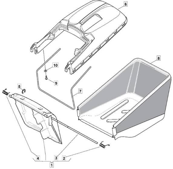 MLF 4800 R HP - 2009 - 294480673/MFR - Mountfield Rotary Mower Grass Bag Diagram