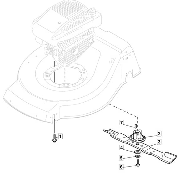 S421R HP - 2014-2018 - 299434043/M14 - Mountfield Rotary Mower Blade Diagram