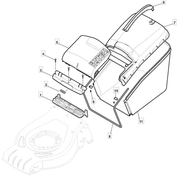 S460 HP - 2013 - 295485123/MFR - Mountfield Rotary Mower Grass Bag Diagram