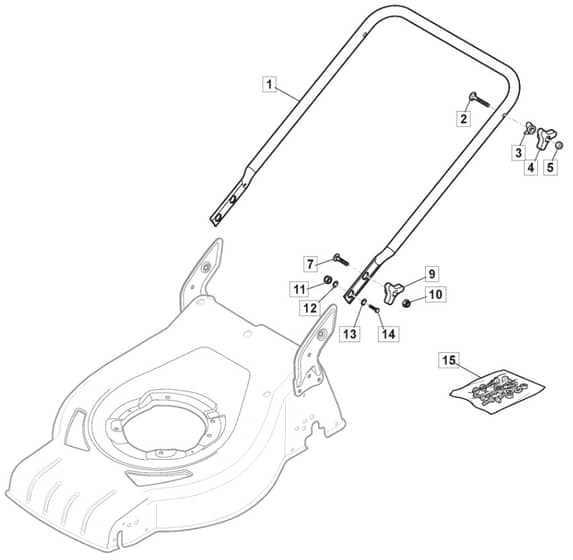 S460 HP - 2013 - 295485123/MFR - Mountfield Rotary Mower Lower Handle Diagram