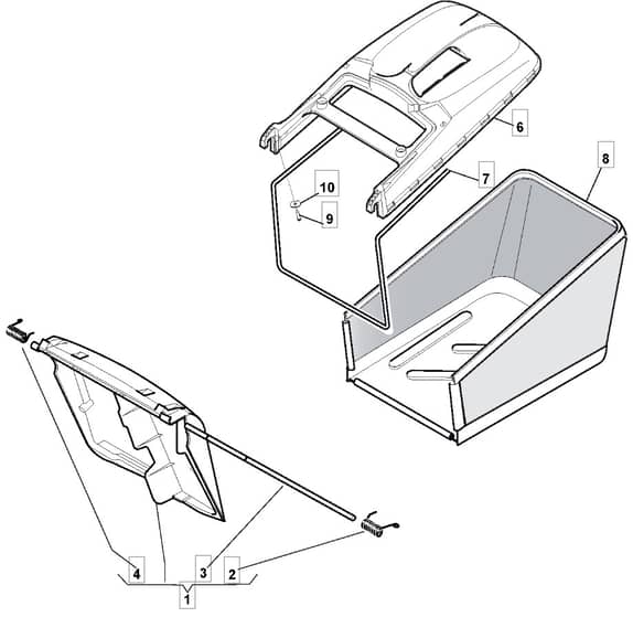 EL 460 HP - 2010 - 299480663/M10 - Mountfield Rotary Mower Grass Bag Diagram