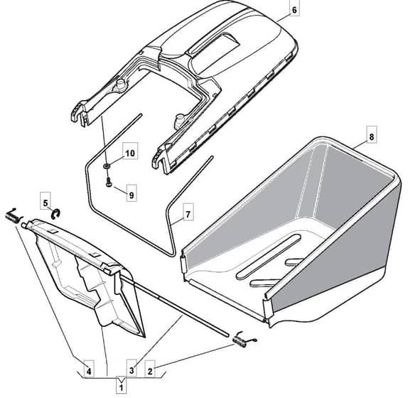 M554 R - 2008-2010 - 292555043/UM8 - Mountfield Rotary Mower Grass Bag Diagram