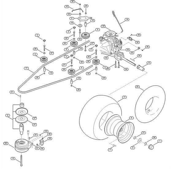 Genuine Stihl RT4097.0 SX / H - Gearbox, rear wheel, blade clutch