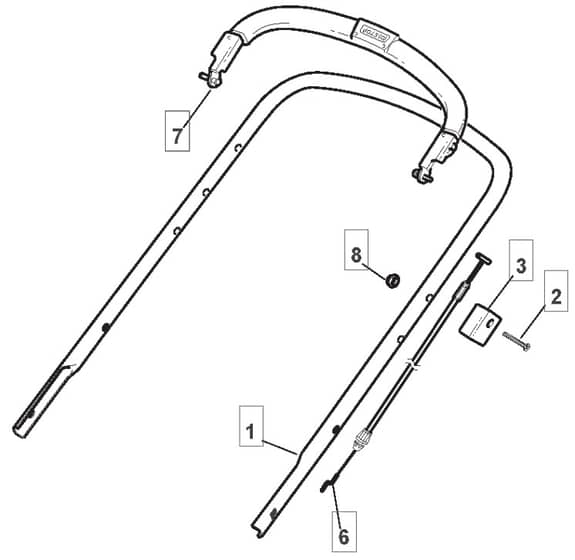M462 HP - 2010-2013 - 294484033/CAI - Mountfield Rotary Mower Upper Handle Diagram