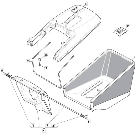 S461R HP - 2012-2014 - 299484043/M12 - Mountfield Rotary Mower Grass Bag Diagram