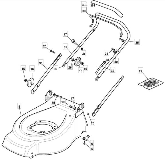 HP465 R - 2011-2013 - 294486038/UM8 - Mountfield Rotary Mower Deck Diagram