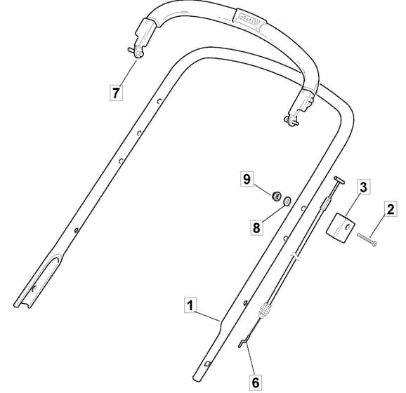 HP474 - 2007-2009 - 299174648/BQ - Mountfield Rotary Mower Upper Handle Diagram