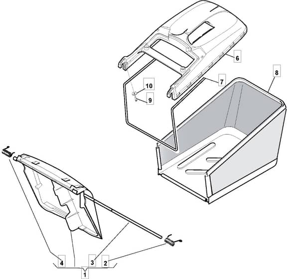 HW512 PD BBC - 2010 - 299538833/MFR - Mountfield Rotary Mower Grass Bag Diagram