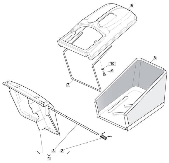 M512 PD BW BBC - 2010 - 292157338/MFR - Mountfield Rotary Mower Grass Bag Diagram