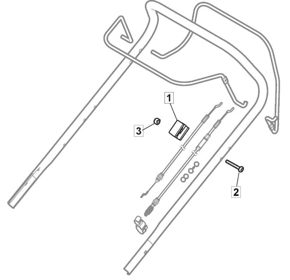 S461R PD - 2019-2023 - 299489043/M19 - Mountfield Rotary Mower Upper Handle Diagram