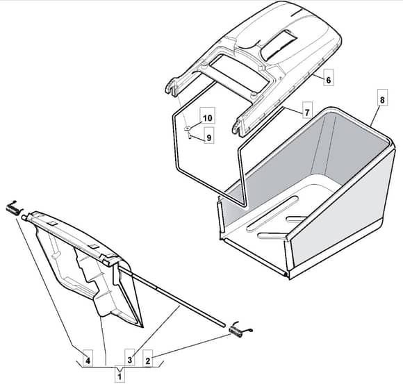 MLFW 5360 TRBQ - 2011 - 299536823/MFR - Mountfield Rotary Mower Grass Bag Diagram