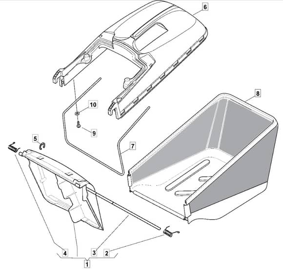 S461R PD - 2010-2013 - 294489043/M10 - Mountfield Rotary Mower Grass Bag Diagram