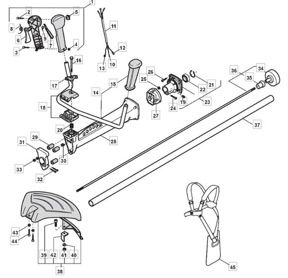 MB 3502 - 2009 - 283821003/MO8 - Mountfield Brushcutter Handle Diagram
