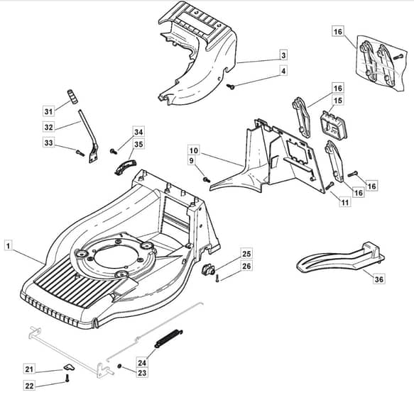 M40 PD - 2008 - 292502023/CAI - Mountfield Rotary Mower Deck Diagram