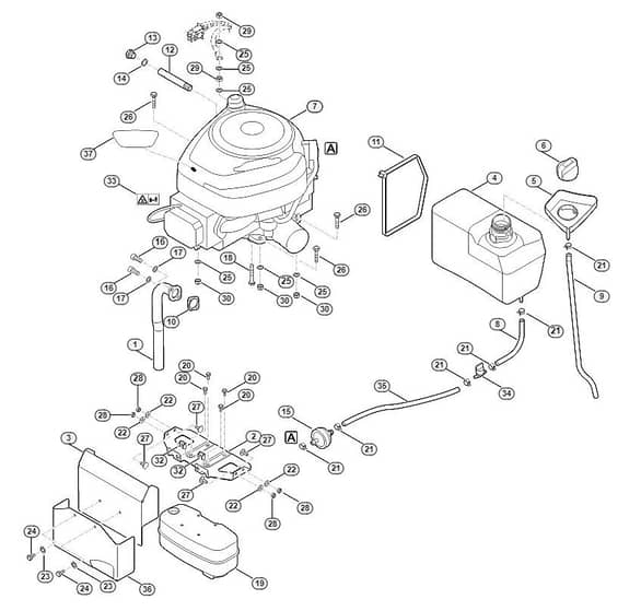 Genuine Stihl RT4097.0 SX / G - Engine, tank