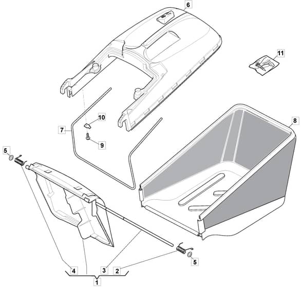 S42R PD Li - 2016 - 299439003/M16 - Mountfield Rotary Mower Grass Bag Diagram