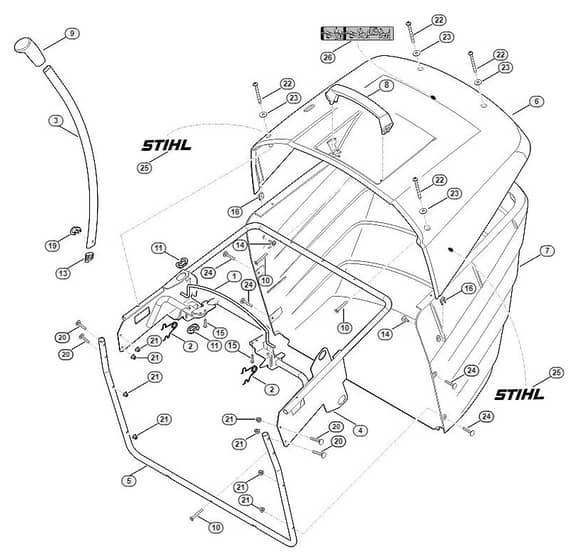 Genuine Stihl RT6112.0 ZL / O - Grass catcher bag