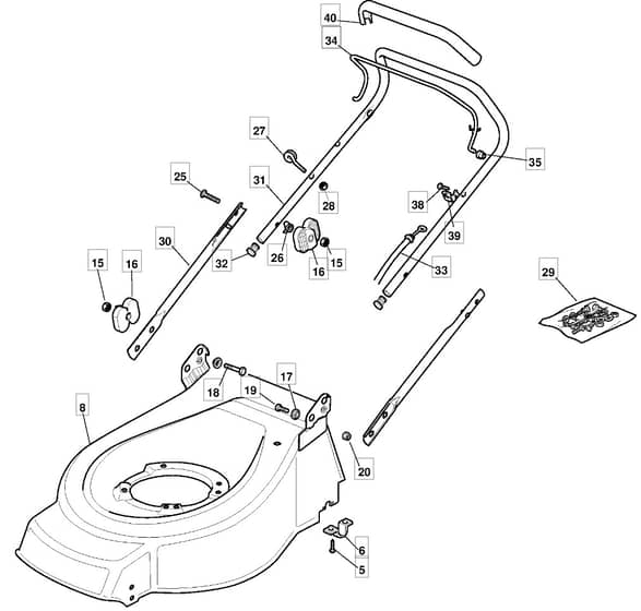 S461R HP - 2010-2013 - 294486043/M10 - Mountfield Rotary Mower Deck Diagram