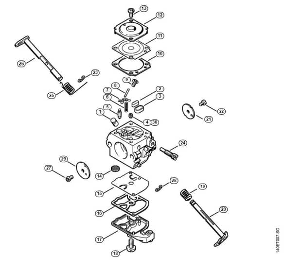 Stihl 017 C Carburetor - H-Group