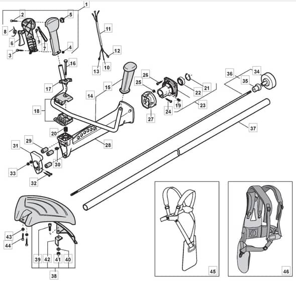 MB 36D - 2006-2007 - 284121003/MO6 - Mountfield Brushcutter Handle Diagram