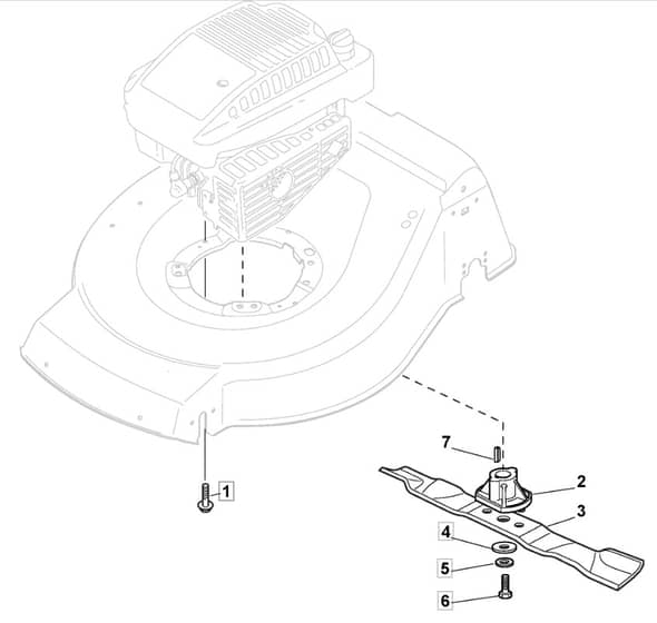 HP465 R - 2012-2013 - 299484038/M12 - Mountfield Rotary Mower Blade Diagram